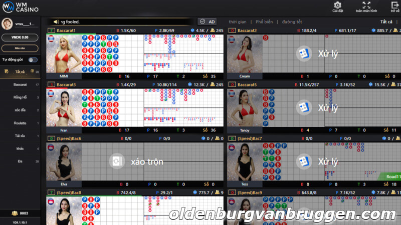 Kho game Wm Casino đa dạng phong phú